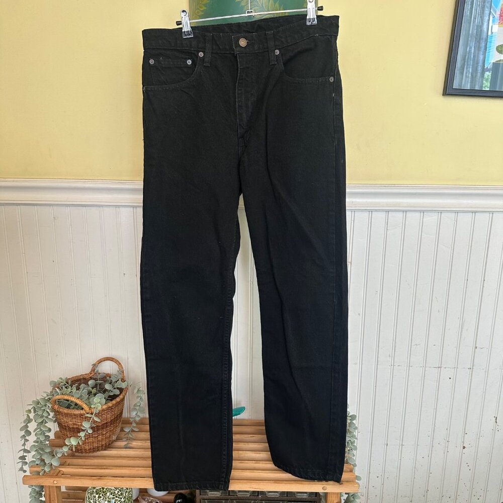 Levi's Mens Vintage 505 Long Straight 33 X 30 Black Zip Fly